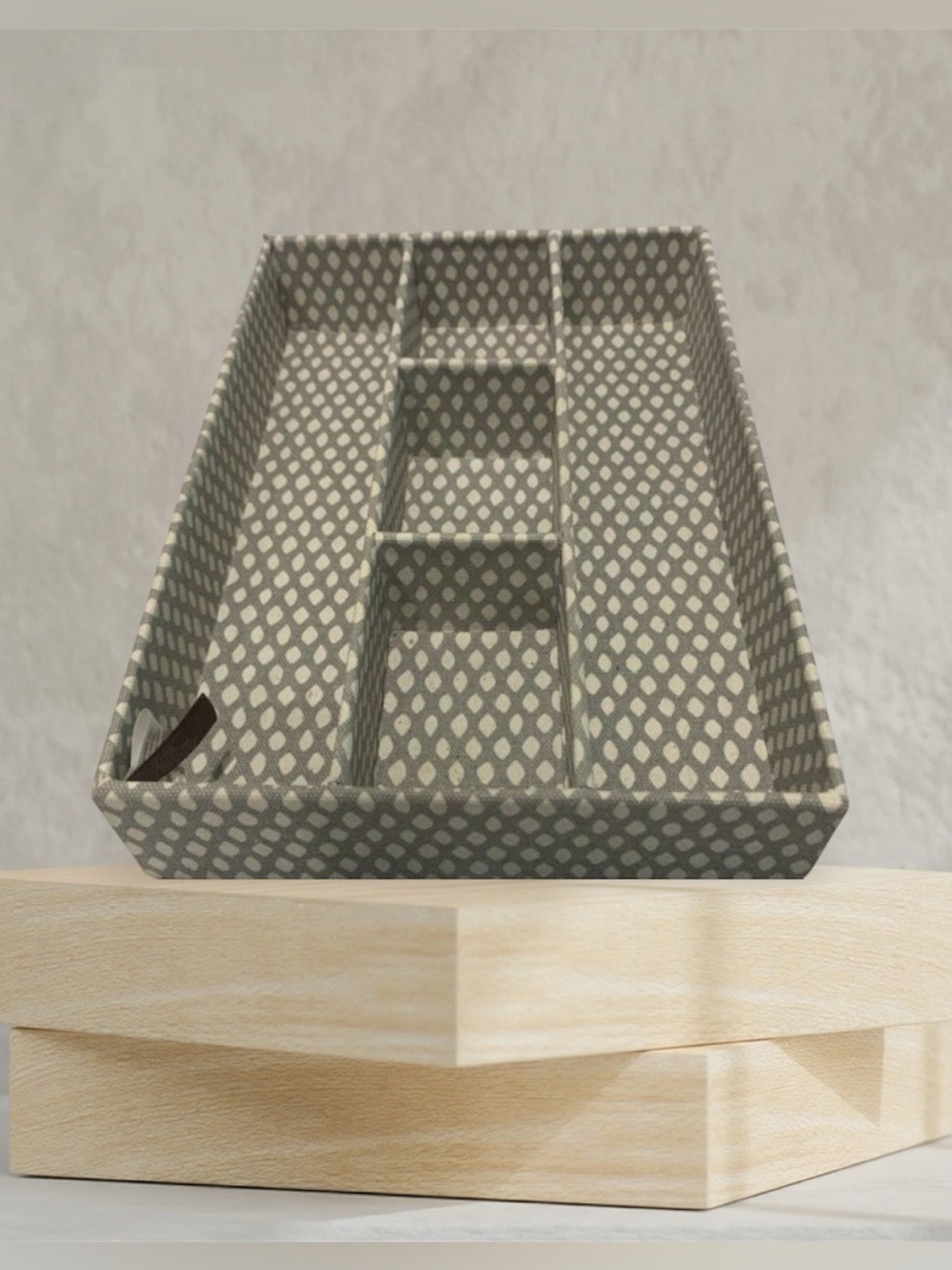Raymond Waites Home Design Gray Geometric Fabric Drawer Organizer - 5 Section